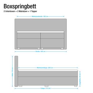Boxspringbett Ramona V Webstoff - Schwarz - 180 x 200cm