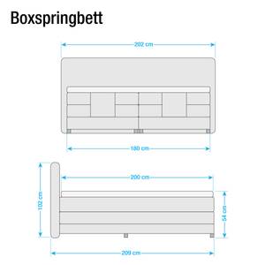 Lit boxspring Belaja Surmatelas inclus - Tissu - Marron foncé