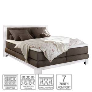 Boxspringbett Berapi Webstoff Braun