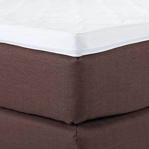 Boxspring Bjane inclusief topper - structuurstof - Bruin - 200 x 200cm