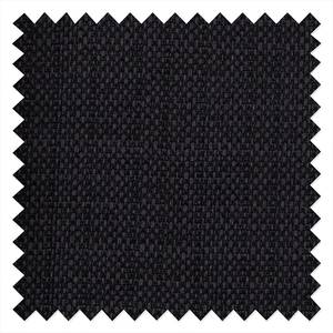 Lit Boxspring Bjane Avec surmatelas - Tissu structuré - Noir - 140 x 200cm