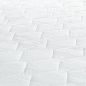 Lit Boxspring Bjane Avec surmatelas - Tissu structuré - Blanc - 160 x 200cm