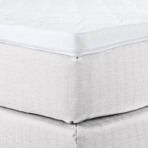 Lit Boxspring Bjane Avec surmatelas - Tissu structuré - Blanc - 90 x 200cm