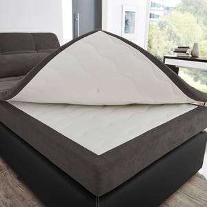 Boxspringbett Borghi Webstoff - Schwarz / Grau