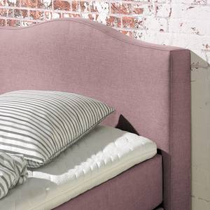 Lit boxspring Bottna Tissu structuré - Rose vieilli - 100 x 200cm - Matelas de mousse froide - D2 souple