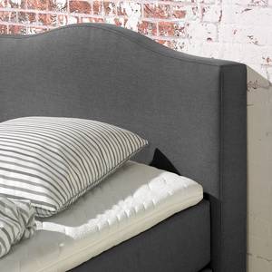 Boxspringbett Bottna Strukturstoff - Anthrazit - 100 x 200cm - Kaltschaummatratze - H3