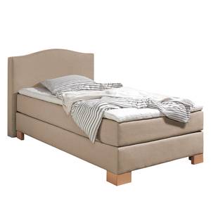 Lit boxspring Bottna Tissu structuré - Beige - 100 x 200cm - Matelas de mousse froide - D3 medium