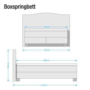 Boxspring Bottna structuurstof - Beige - 140 x 200cm - Ton-pocketveringmatras - H2 zacht