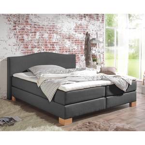 Boxspring Bottna structuurstof - Antraciet - 200 x 200cm - Koudschuimmatras - H2 zacht