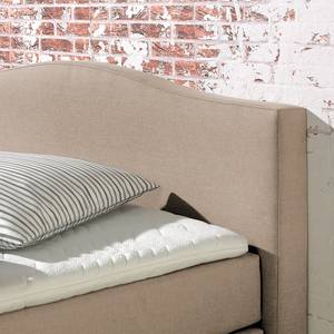 Lit boxspring Bottna Tissu structuré - Beige - 180 x 200cm - Matelas de mousse froide - D2 souple