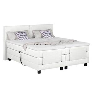 Lit boxspring Brilliant Night Avec moteur électrique - Blanc pur - 160 x 200cm - D2 souple