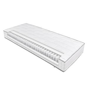 Lit capitonné Button Tissu - 160 x 200cm - H2 jusqu'à 80 kg / H3 plus de 80 kg - Surmatelas en mousse viscose - Ressorts ensachés - Matelas à ressorts ensachés - Noir - Hauteur Confort