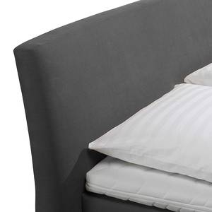 Boxspringbett Cadis Webstoff - Anthrazit - 100 x 200cm - Bonellfederkernmatratze - H2