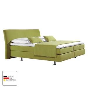 Lit Boxspring Cadis Tissu - Citron vert - 100 x 200cm - Matelas de mousse froide - D2 souple