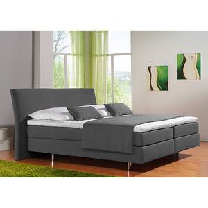 Boxspringbett Cadis Webstoff - Anthrazit - 140 x 200cm - Kaltschaummatratze - H2