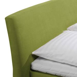 Lit Boxspring Cadis Tissu - Citron vert - 140 x 200cm - Matelas de mousse froide - D2 souple