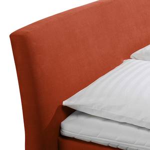 Boxspring Cadis geweven stof - Terracotta - 140 x 200cm - Ton-pocketveringmatras - H2 zacht