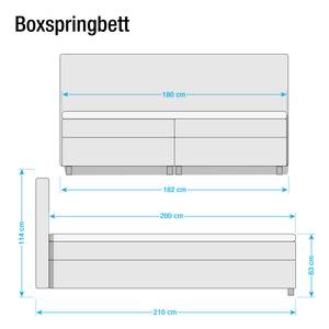 Letto boxspring Campile (con topper) Tessuto - Color grigio chiaro