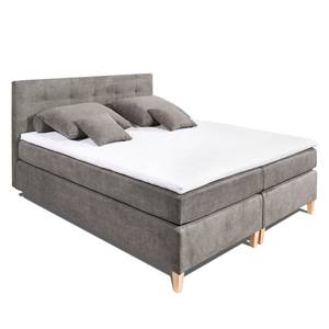 Lit Boxspring Campile Tissu - Gris fumé