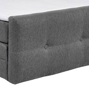 Lit boxspring Capilla Tissu structuré - Anthracite