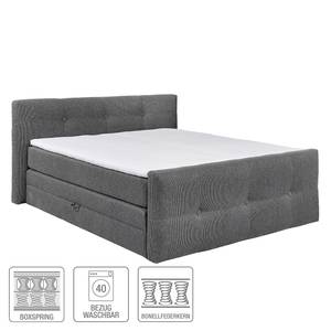 Boxspringbett Capilla Strukturstoff - Anthrazit