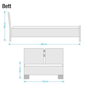 Boxspringbett Cavan Kunstleder Kunstleder - Anthrazit - 140 x 200cm - Bonellfederkernmatratze - H2