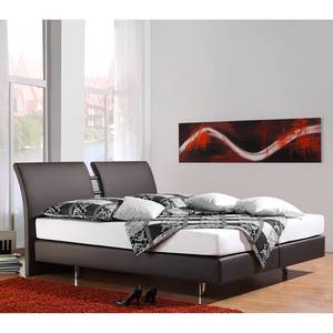 Boxspringbett Cavan Kunstleder Anthrazit - 140 x 200cm - Kaltschaummatratze - H2