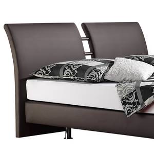 Boxspringbett Cavan Kunstleder Anthrazit - 140 x 200cm - Kaltschaummatratze - H3