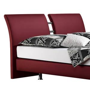 Boxspringbett Cavan Kunstleder Bordeaux - 140 x 200cm - Kaltschaummatratze - H3