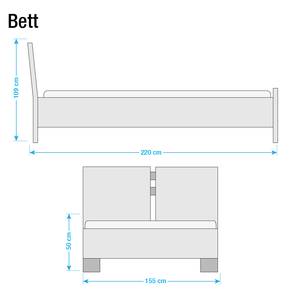 Boxspring Cavan kunstleer - Antraciet - 140 x 200cm - Ton-pocketveringmatras - H3 medium
