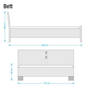 Boxspringbett Cavan Kunstleder Kunstleder - Anthrazit - 160 x 200cm - Bonellfederkernmatratze - H2