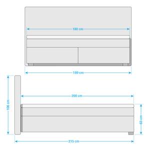 Boxspring Celanova Bruin - Plaatmateriaal - 189 x 37 x 215 cm