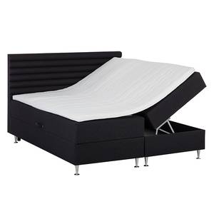 Lit boxspring Cordova Surmatelas inclus Matière structurée, anthracite