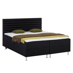 Lit boxspring Cordova Surmatelas inclus Matière structurée, anthracite