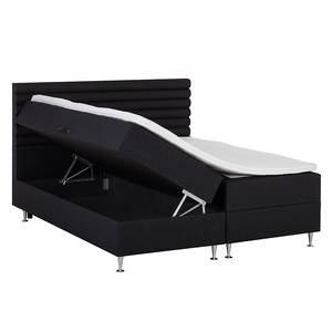 Boxspringbett Cordova inklusive Topper - Strukturstoff Anthrazit - Boxspringbett Cordova - inklusive Topper - Strukturstoff Anthrazit