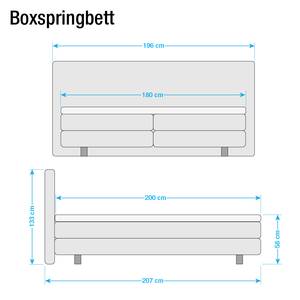 Boxspringbett Couture I Webstoff - Anthrazit - 180 x 200cm - H2