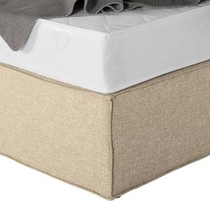 Boxspring Cyra I geweven stof - Beige - 200 x 200cm - Ton-pocketveringmatras - H2 zacht