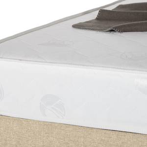 Lit boxspring Cyra I Tissu - Beige - 200 x 200cm - Matelas à ressorts bombés ensachés - D3 medium