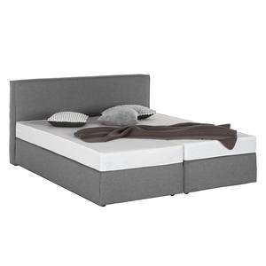 Lit boxspring Cyra I Tissu - Gris - 200 x 200cm - Matelas de mousse froide - D3 medium