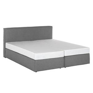 Boxspring Cyra I geweven stof - Grijs - 200 x 200cm - Koudschuimmatras - H3 medium