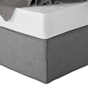 Boxspring Cyra I geweven stof - Grijs - 200 x 200cm - Koudschuimmatras - H3 medium