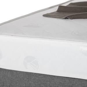 Lit boxspring Cyra I Tissu - Gris - 200 x 200cm - Matelas de mousse froide - D3 medium