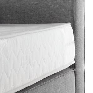 Lit boxspring Cyra I Tissu - Gris - 200 x 200cm - Matelas à ressorts bombés ensachés - D2 souple