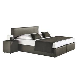 Boxspringbett Cyra Kunstleder Grau - 140 x 200cm - Kaltschaummatratze - H3