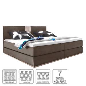 Lit boxspring Dampar Tissu marron