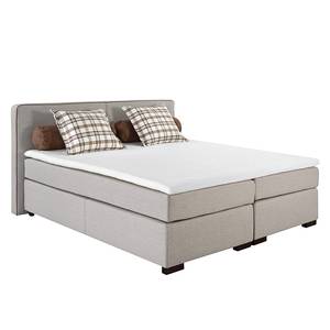 Boxspringbett Darling inklusive Topper - Webstoff Grau - 140 x 200cm