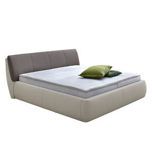 Boxspring Delight Surmatelas inclus - Cuir synthétique beige / Tissu cappuccino