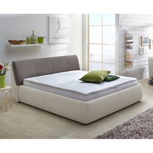 Boxspring Inside Delight inclusief topper - beige kunstleer/cappuccinokleurig stof