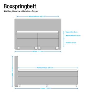 Lit boxspring Deluxe Night 180 x 200 cm Textile marron - Ecru - 160 x 200cm - D3 medium