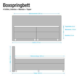 Boxspring Deluxe Night 180x200cm bruin textiel - Zwart - 200 x 200cm - H2 zacht